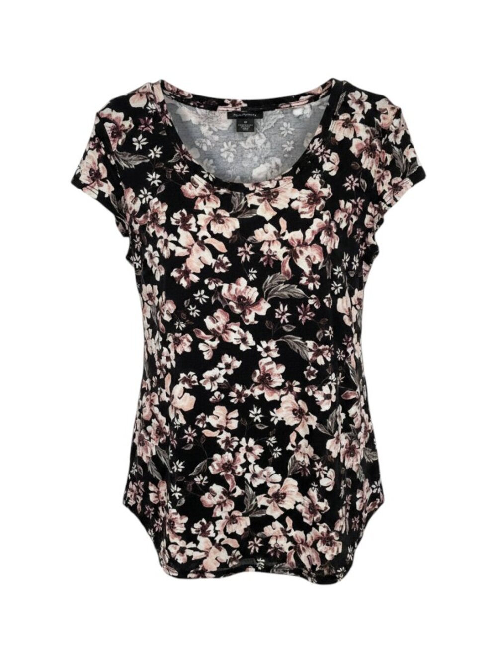 Nue Options Black Pink Women's Floral Top Women’s M Black/Pink